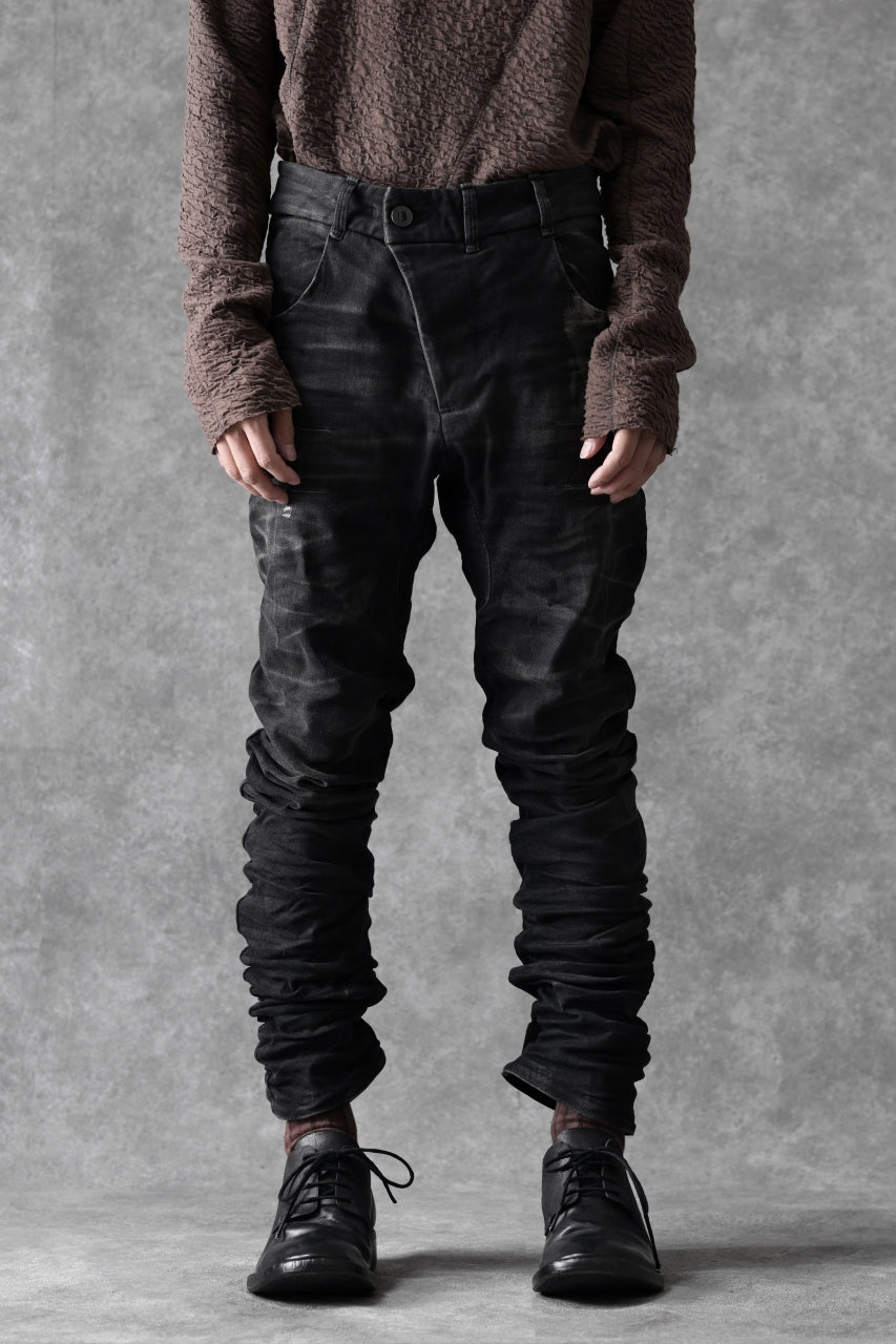 画像をギャラリービューアに読み込む, BORIS BIDJAN SABERI TIGHT FIT PANTS / STONE WASHED & USED EFFECT & BODY MOLDED "P13.TF-F1603K" (BLACK DENIM)