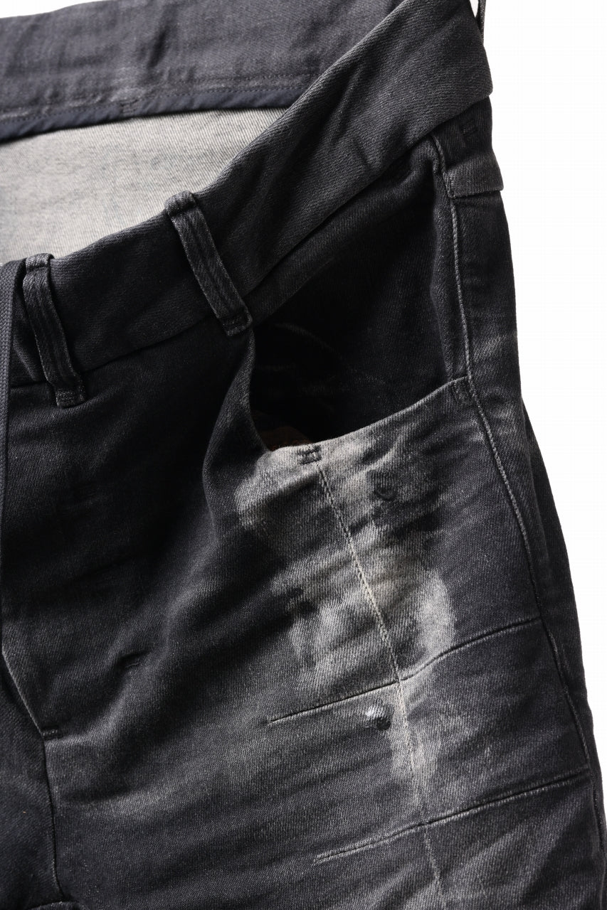 画像をギャラリービューアに読み込む, BORIS BIDJAN SABERI TIGHT FIT PANTS / STONE WASHED &amp; USED EFFECT &amp; BODY MOLDED &quot;P13.TF-F1603K&quot; (BLACK DENIM)