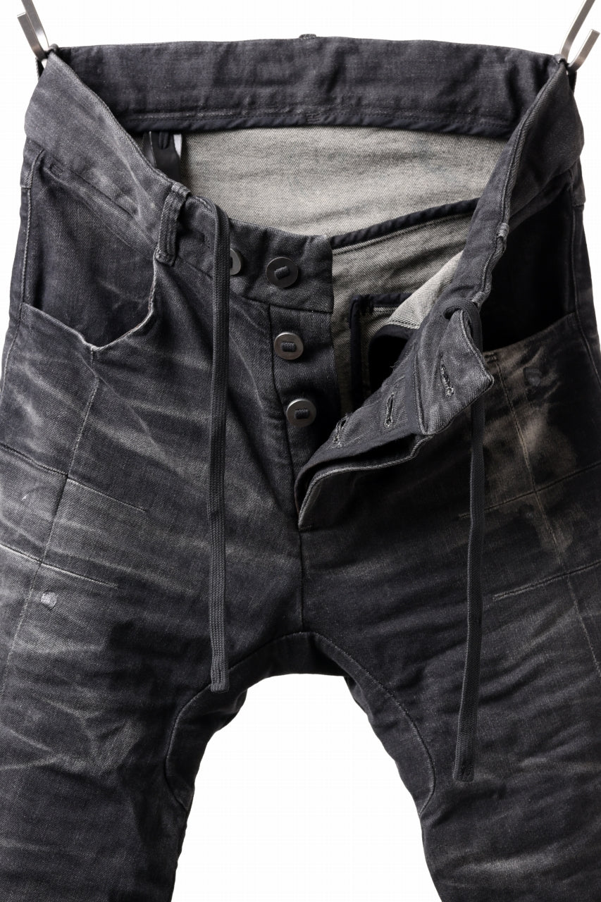 画像をギャラリービューアに読み込む, BORIS BIDJAN SABERI TIGHT FIT PANTS / STONE WASHED & USED EFFECT & BODY MOLDED "P13.TF-F1603K" (BLACK DENIM)