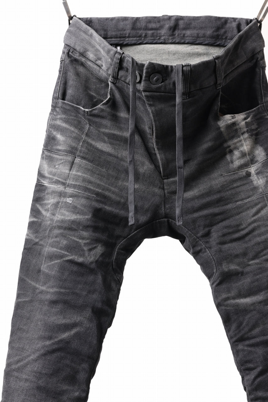 画像をギャラリービューアに読み込む, BORIS BIDJAN SABERI TIGHT FIT PANTS / STONE WASHED & USED EFFECT & BODY MOLDED "P13.TF-F1603K" (BLACK DENIM)