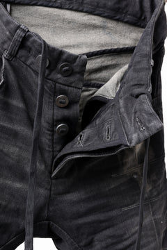 画像をギャラリービューアに読み込む, BORIS BIDJAN SABERI TIGHT FIT PANTS / STONE WASHED &amp; USED EFFECT &amp; BODY MOLDED &quot;P13.TF-F1603K&quot; (BLACK DENIM)