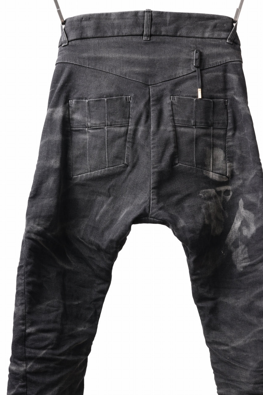 画像をギャラリービューアに読み込む, BORIS BIDJAN SABERI TIGHT FIT PANTS / STONE WASHED &amp; USED EFFECT &amp; BODY MOLDED &quot;P13.TF-F1603K&quot; (BLACK DENIM)