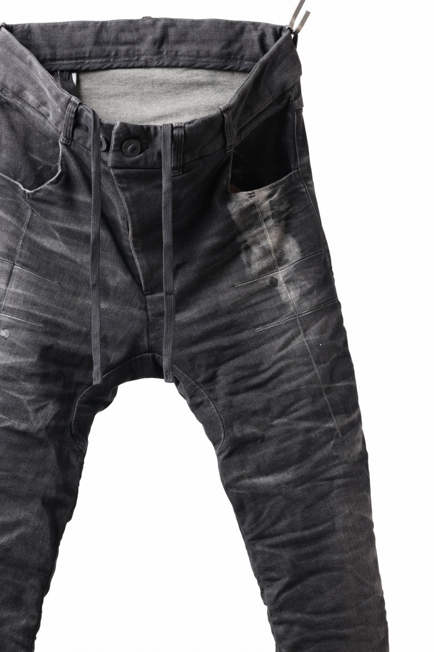 画像をギャラリービューアに読み込む, BORIS BIDJAN SABERI TIGHT FIT PANTS / STONE WASHED &amp; USED EFFECT &amp; BODY MOLDED &quot;P13.TF-F1603K&quot; (BLACK DENIM)