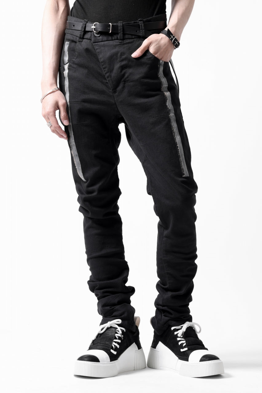 画像をギャラリービューアに読み込む, BORIS BIDJAN SABERI TIGHT FIT PANTS / OBJECT DYED & SEAM TAPED "P13.TF-FTS10001" (BLACK)