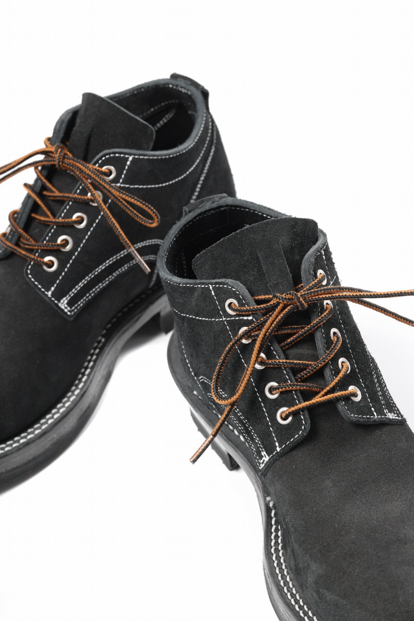 Load image into Gallery viewer, Portaille x LOOM exclusive DOUBLE STITCHED WELT WORKING DERBY / BOX CALF SUEDE (BLACK)
