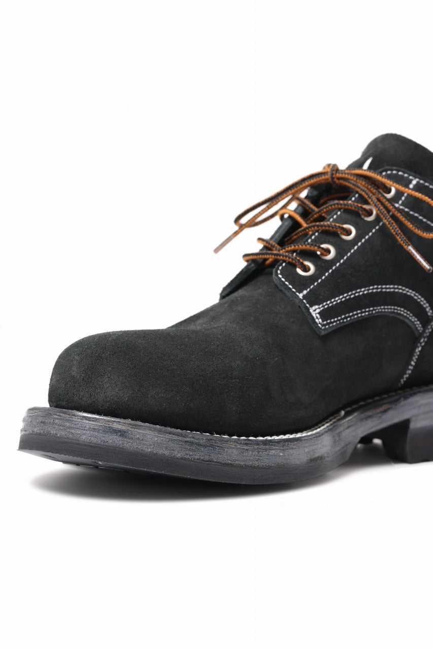 Load image into Gallery viewer, Portaille x LOOM exclusive DOUBLE STITCHED WELT WORKING DERBY / BOX CALF SUEDE (BLACK)