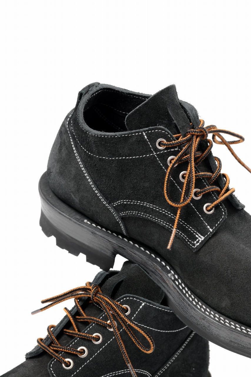 Load image into Gallery viewer, Portaille x LOOM exclusive DOUBLE STITCHED WELT WORKING DERBY / BOX CALF SUEDE (BLACK)