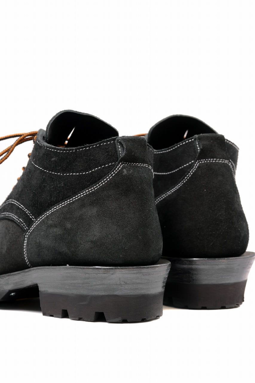 Load image into Gallery viewer, Portaille x LOOM exclusive DOUBLE STITCHED WELT WORKING DERBY / BOX CALF SUEDE (BLACK)