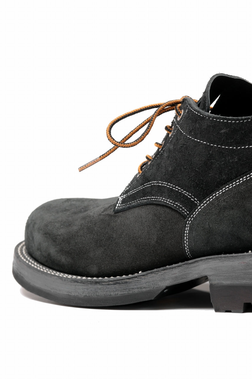 Load image into Gallery viewer, Portaille x LOOM exclusive DOUBLE STITCHED WELT WORKING DERBY / BOX CALF SUEDE (BLACK)