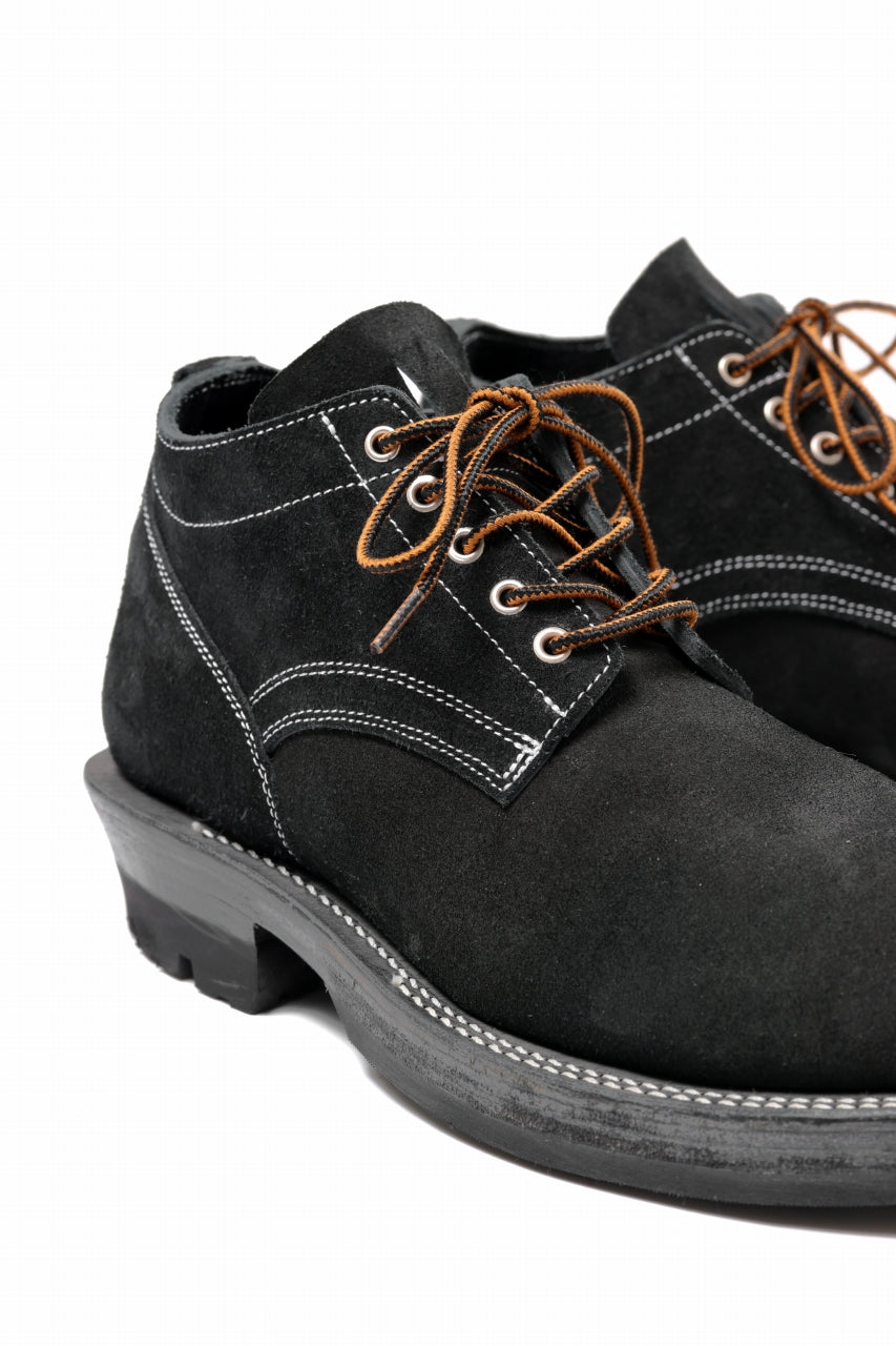 Load image into Gallery viewer, Portaille x LOOM exclusive DOUBLE STITCHED WELT WORKING DERBY / BOX CALF SUEDE (BLACK)