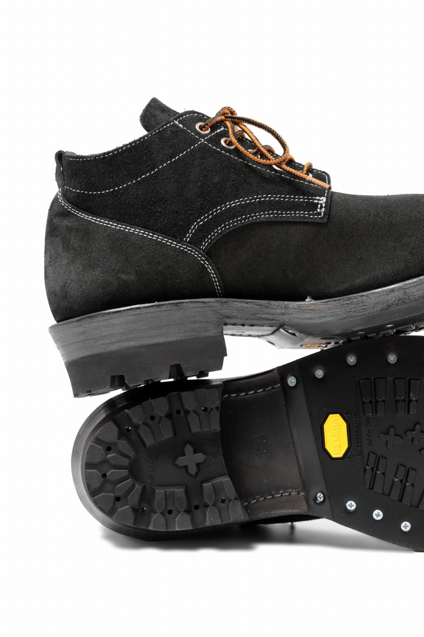 Load image into Gallery viewer, Portaille x LOOM exclusive DOUBLE STITCHED WELT WORKING DERBY / BOX CALF SUEDE (BLACK)