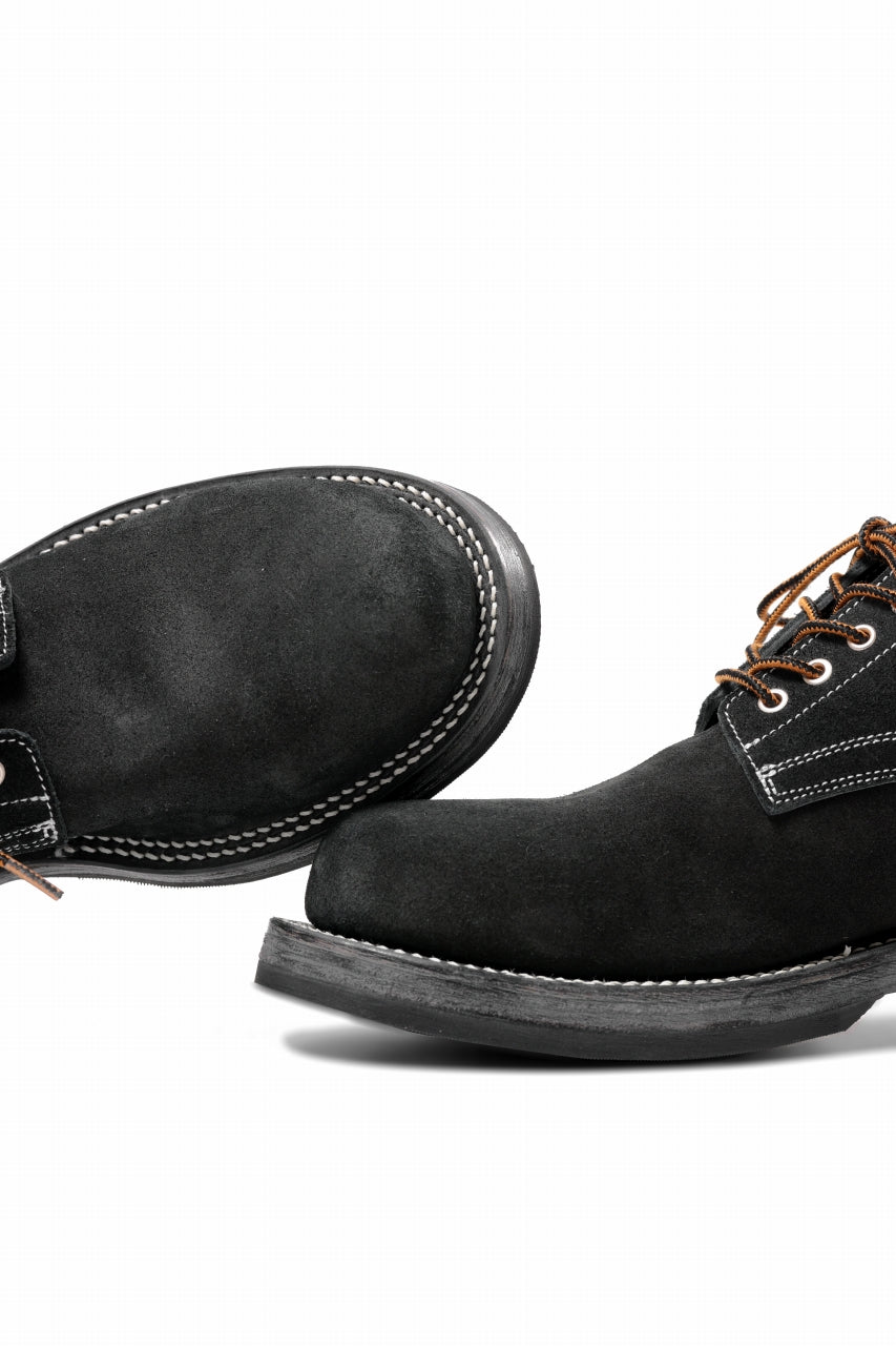 画像をギャラリービューアに読み込む, Portaille x LOOM exclusive DOUBLE STITCHED WELT WORKING DERBY / BOX CALF SUEDE (BLACK)