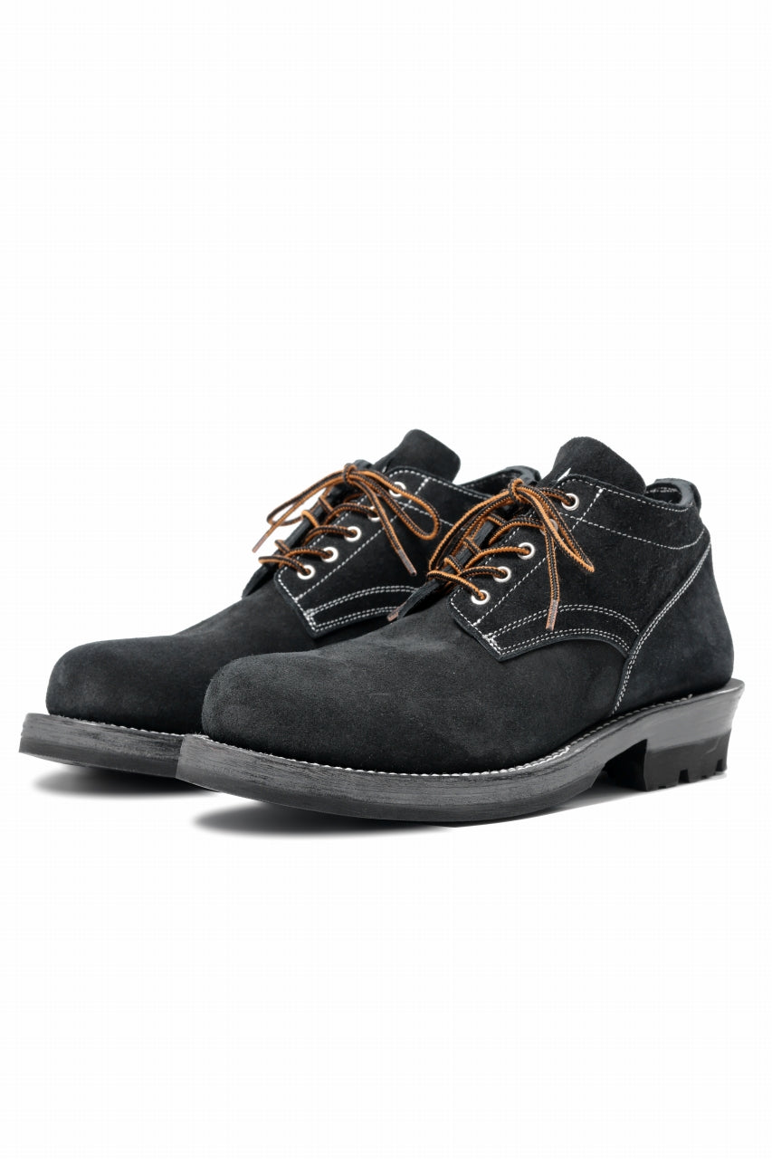 Load image into Gallery viewer, Portaille x LOOM exclusive DOUBLE STITCHED WELT WORKING DERBY / BOX CALF SUEDE (BLACK)