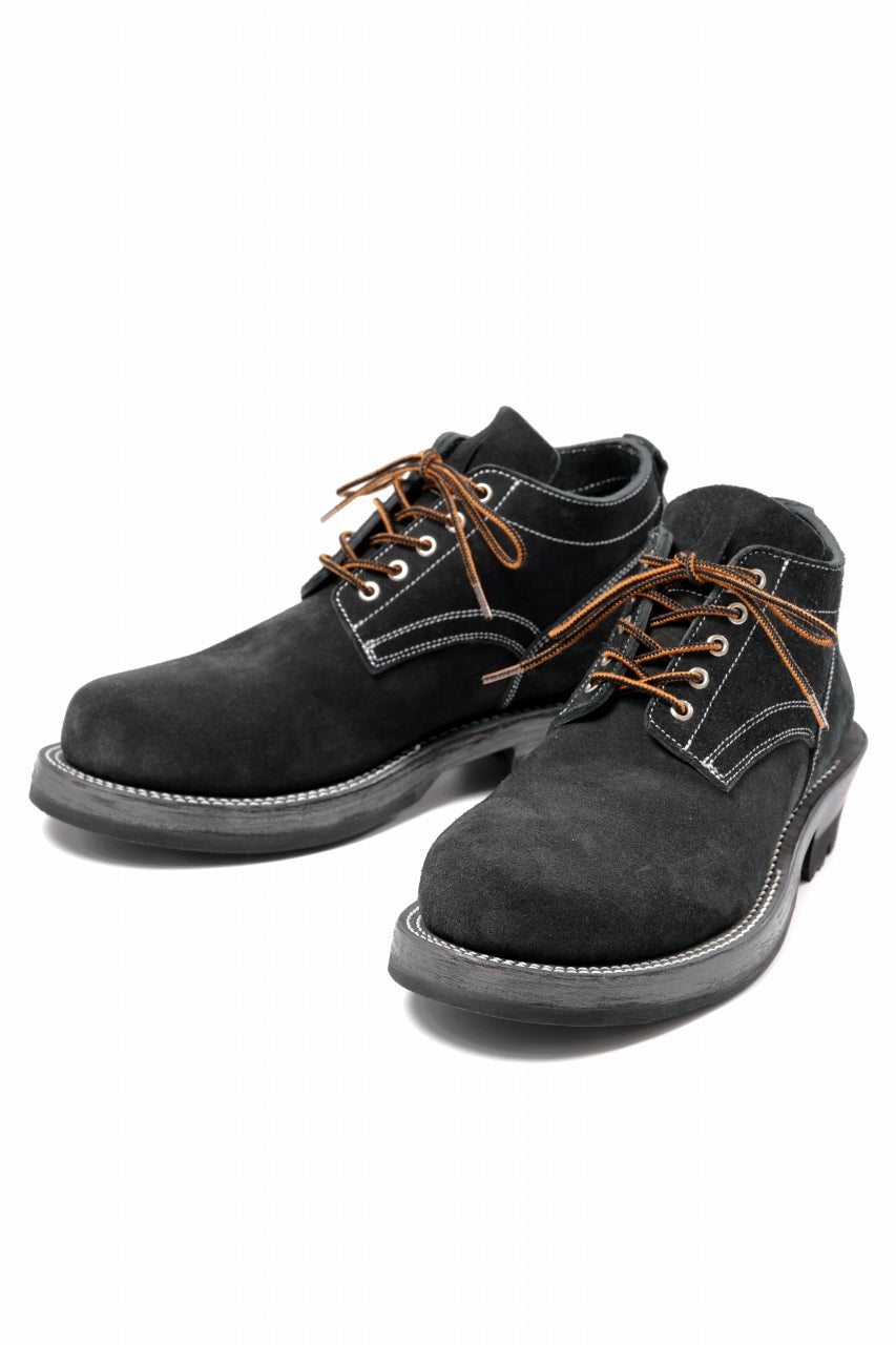 Load image into Gallery viewer, Portaille x LOOM exclusive DOUBLE STITCHED WELT WORKING DERBY / BOX CALF SUEDE (BLACK)
