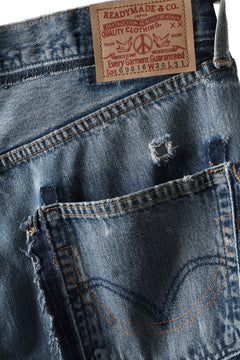 画像をギャラリービューアに読み込む, READYMADE DENIM PANTS - FLARE / (BLUE #A)
