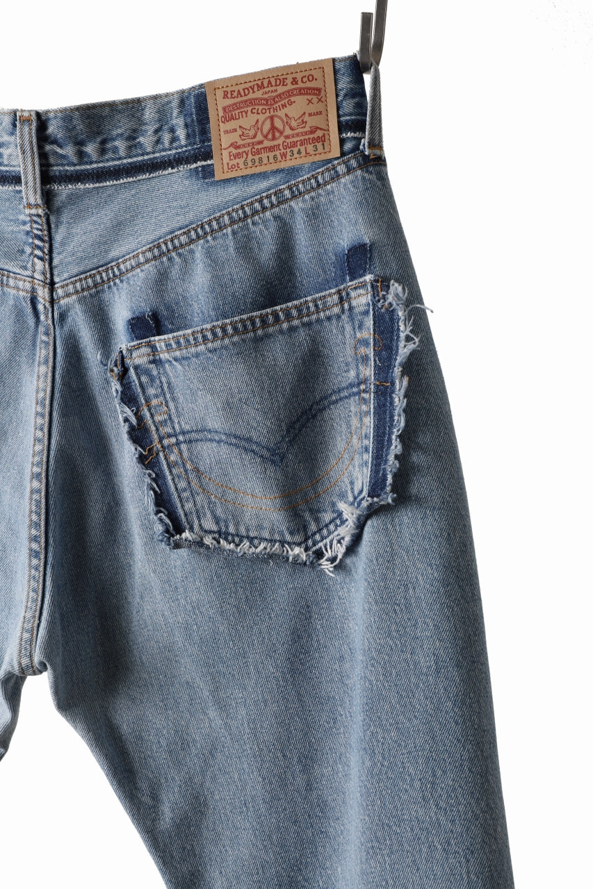 画像をギャラリービューアに読み込む, READYMADE DENIM PANTS - FLARE / (BLUE #C)