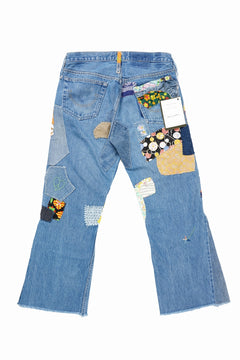 画像をギャラリービューアに読み込む, READYMADE HIPPIE DENIM PANTS / VINTAGE REMAKE + ART CRAFT (BLUE)
