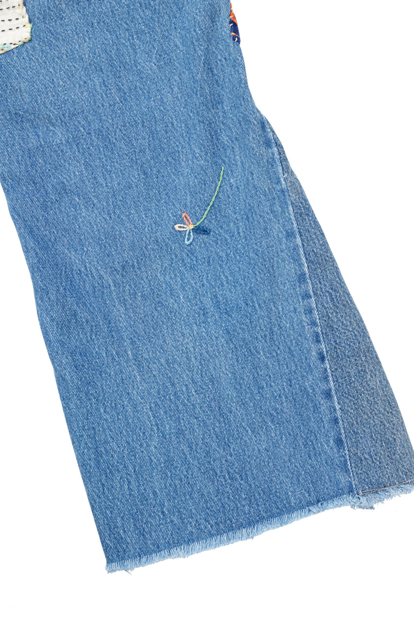 画像をギャラリービューアに読み込む, READYMADE HIPPIE DENIM PANTS / VINTAGE REMAKE + ART CRAFT (BLUE)