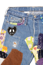 画像をギャラリービューアに読み込む, READYMADE HIPPIE DENIM PANTS / VINTAGE REMAKE + ART CRAFT (BLUE)