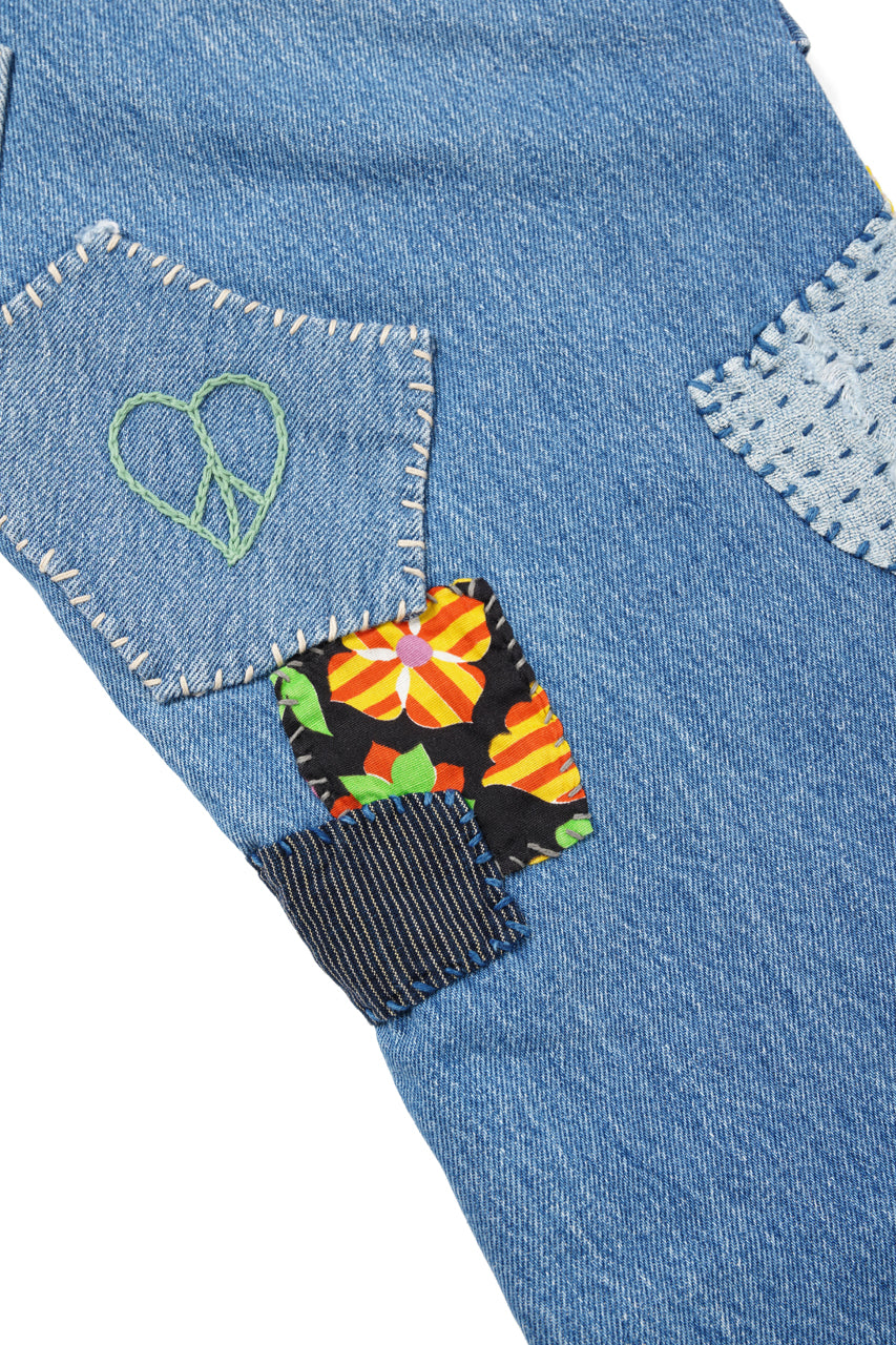 画像をギャラリービューアに読み込む, READYMADE HIPPIE DENIM PANTS / VINTAGE REMAKE + ART CRAFT (BLUE)