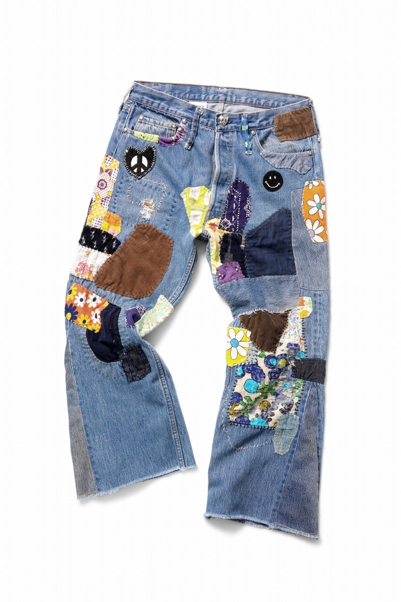 READYMADE HIPPIE DENIM PANTS / VINTAGE REMAKE + ART CRAFT