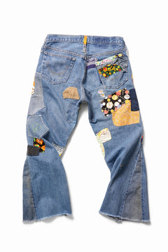 画像をギャラリービューアに読み込む, READYMADE HIPPIE DENIM PANTS / VINTAGE REMAKE + ART CRAFT (BLUE)