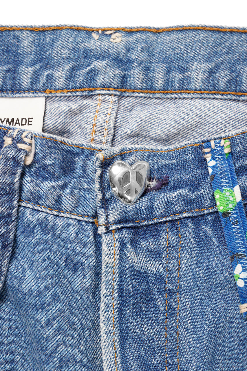 画像をギャラリービューアに読み込む, READYMADE HIPPIE DENIM PANTS / VINTAGE REMAKE + ART CRAFT (BLUE)