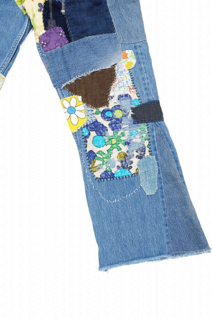 画像をギャラリービューアに読み込む, READYMADE HIPPIE DENIM PANTS / VINTAGE REMAKE + ART CRAFT (BLUE)