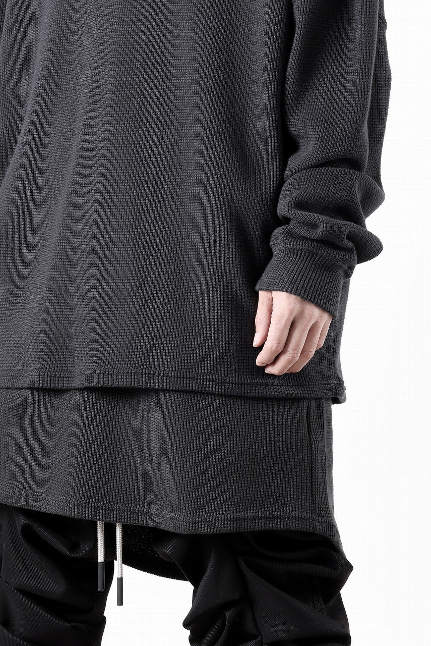 画像をギャラリービューアに読み込む, A.F ARTEFACT OVER SIZE TOP / RIB KNIT JERSEY (DARK GREY)