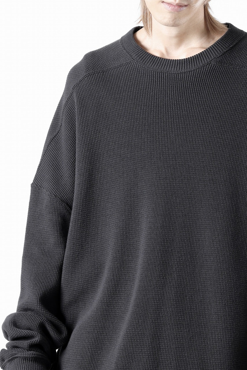 画像をギャラリービューアに読み込む, A.F ARTEFACT OVER SIZE TOP / RIB KNIT JERSEY (DARK GREY)