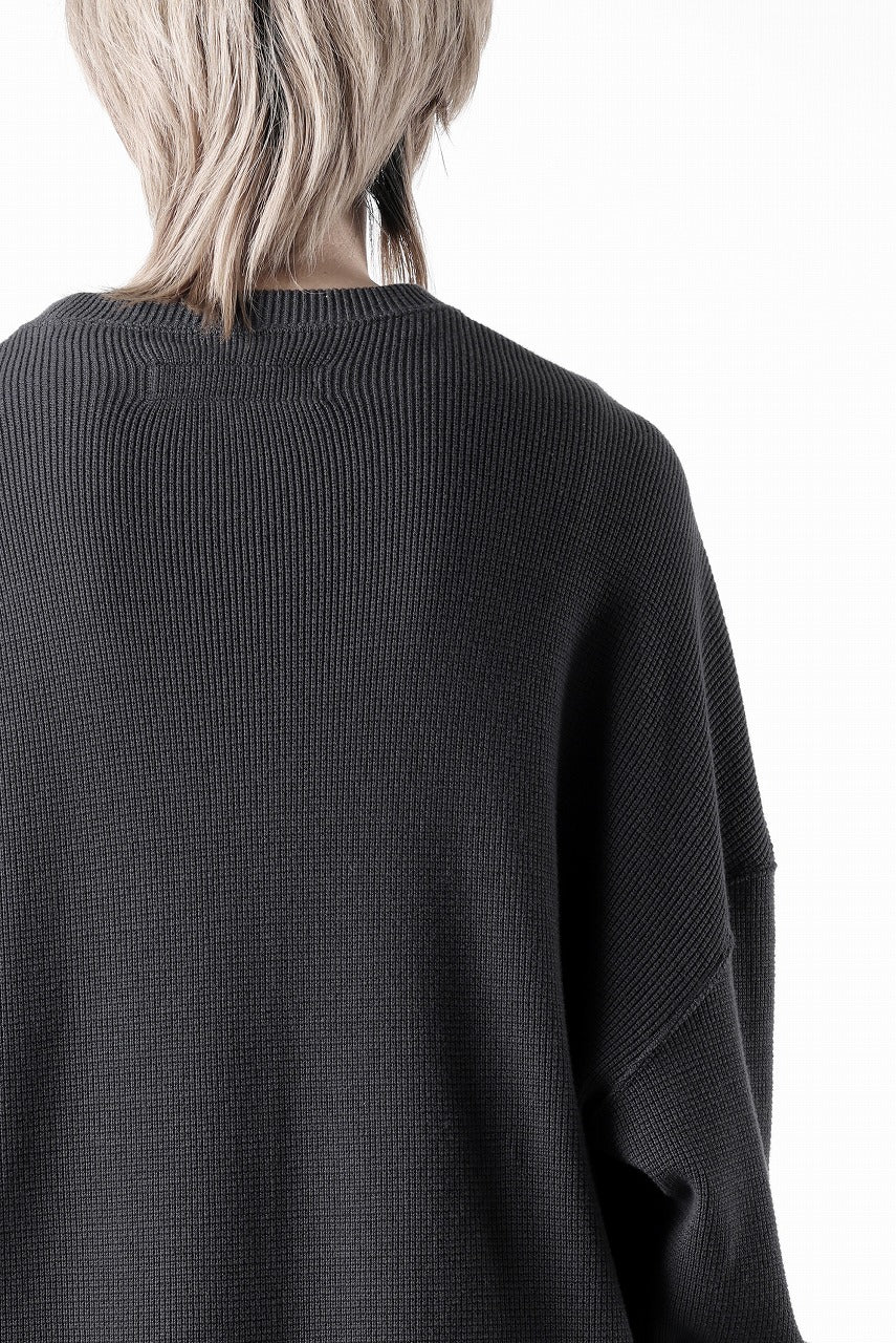 画像をギャラリービューアに読み込む, A.F ARTEFACT OVER SIZE TOP / RIB KNIT JERSEY (DARK GREY)