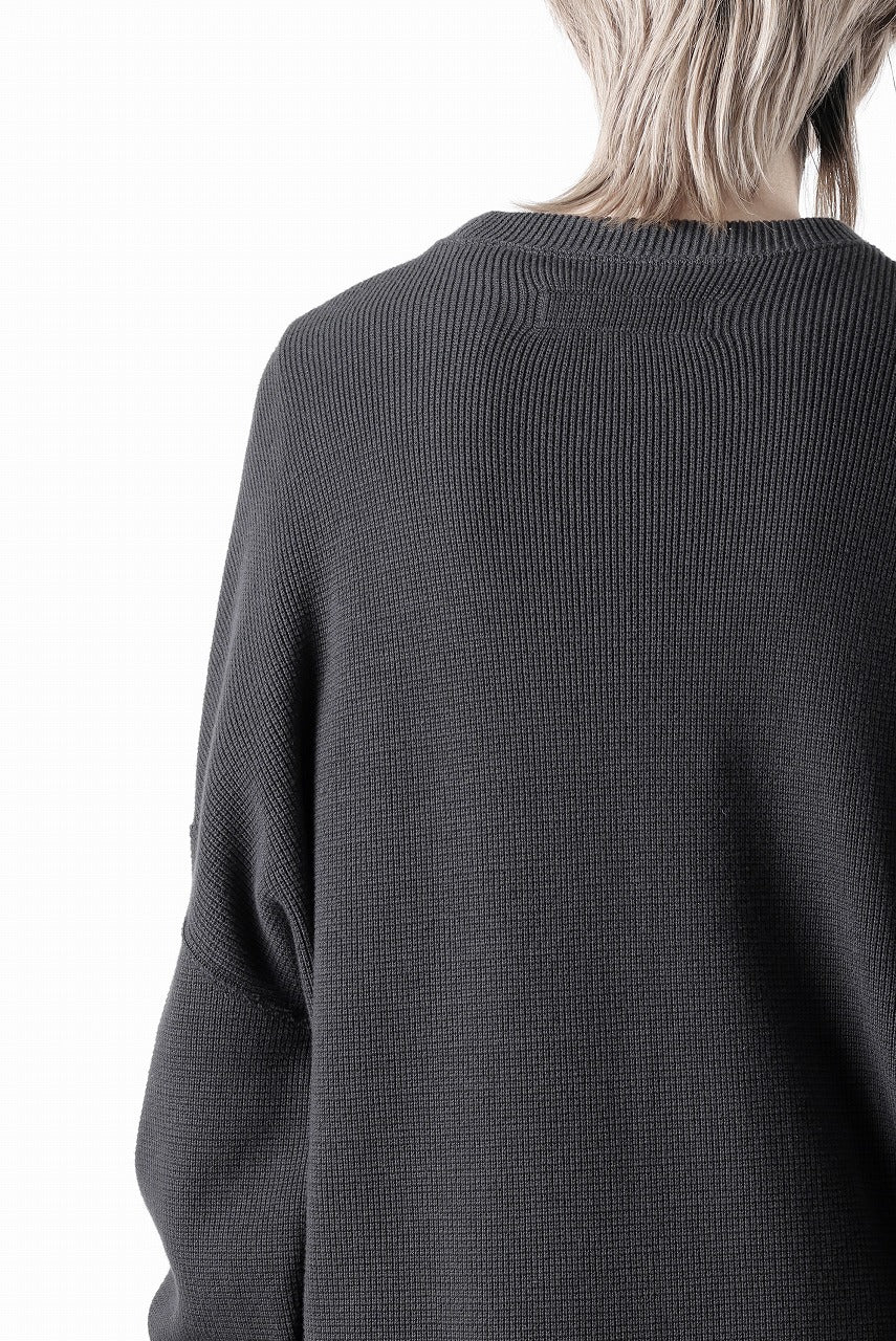 画像をギャラリービューアに読み込む, A.F ARTEFACT OVER SIZE TOP / RIB KNIT JERSEY (DARK GREY)