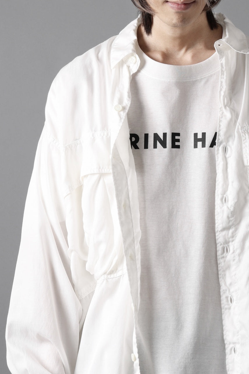 画像をギャラリービューアに読み込む, KATHARINE HAMNETT PARACHUTE LONG TAIL SHIRT / GARMENT DYED (WHITE)