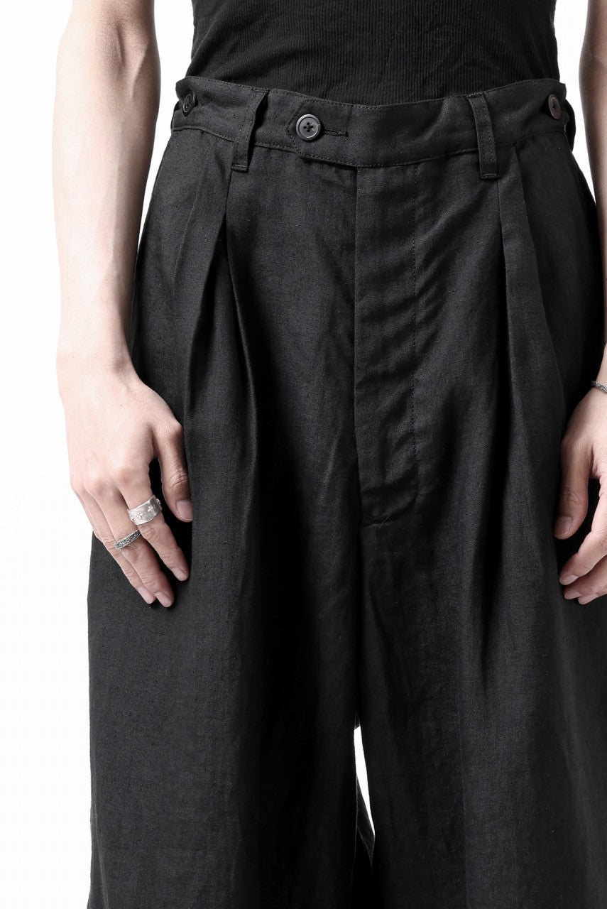 画像をギャラリービューアに読み込む, sus-sous cinematic trousers / 1/4 linen sheeting (BLACK)