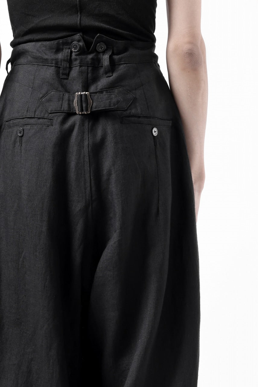 Load image into Gallery viewer, sus-sous cinematic trousers / 1/4 linen seating (BLACK)