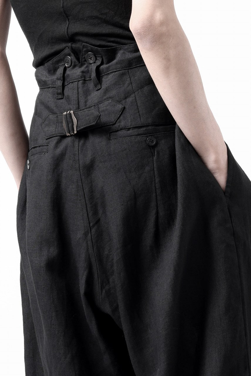 画像をギャラリービューアに読み込む, sus-sous cinematic trousers / 1/4 linen sheeting (BLACK)