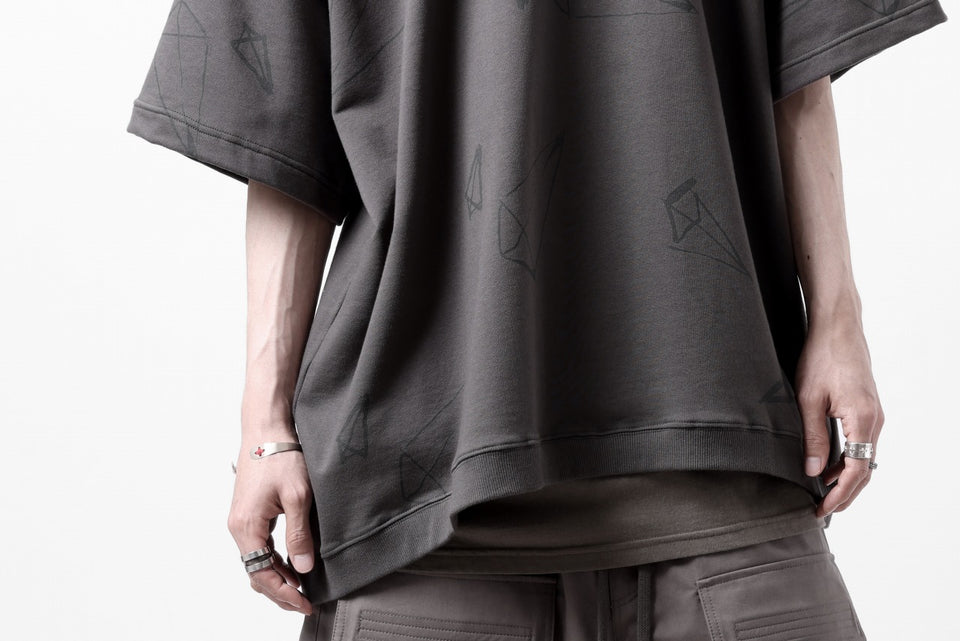 画像をギャラリービューアに読み込む, A.F ARTEFACT PYRA PATTERN PRINT CREW NECK SHORT SLEEVE TOPS (GREY)