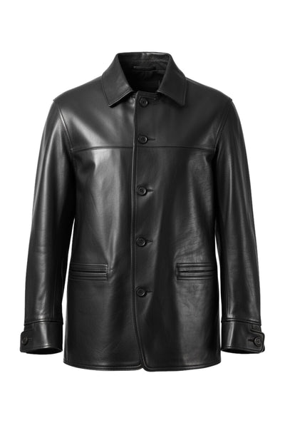 Y's for men x MASSES LEATHER CAR COAT / MA HORSE LEATHER (BLACK)
