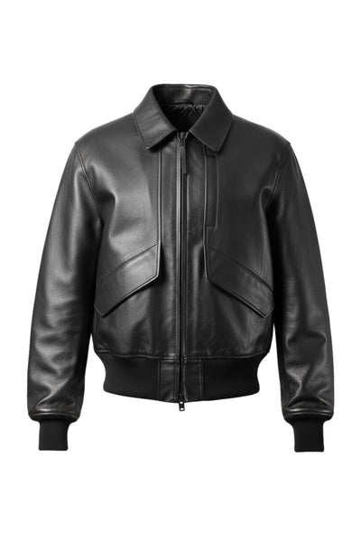 Y-3 Yohji Yamamoto LEATHER BOMBER JACKET (BLACK)
