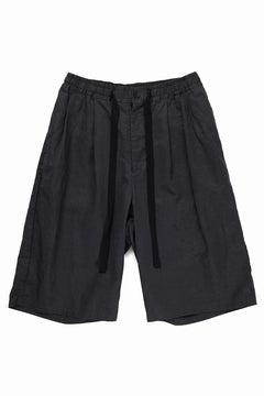 Load image into Gallery viewer, sus-sous wide shorts / cotton linen twill hard finish (CHARCOAL)