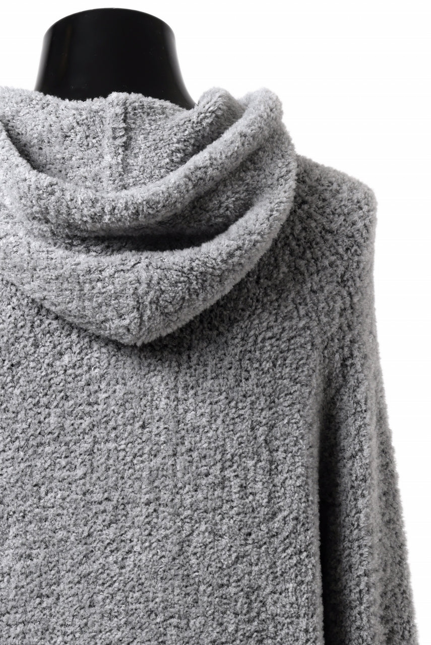 画像をギャラリービューアに読み込む, Ten c BOUCLE WOOL KNIT HOODIE (GRAY)