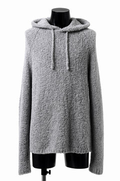 画像をギャラリービューアに読み込む, Ten c BOUCLE WOOL KNIT HOODIE (GRAY)