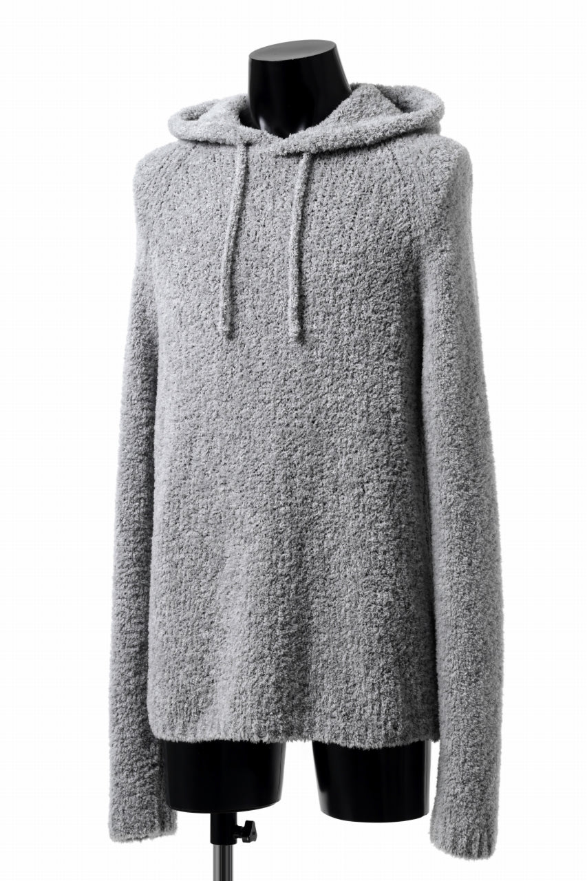 画像をギャラリービューアに読み込む, Ten c BOUCLE WOOL KNIT HOODIE (GRAY)