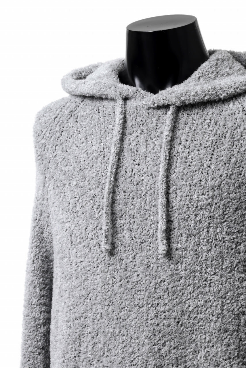 画像をギャラリービューアに読み込む, Ten c BOUCLE WOOL KNIT HOODIE (GRAY)