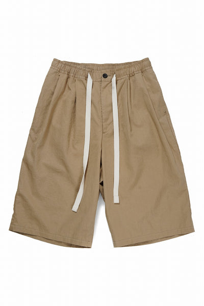 sus-sous wide shorts / cotton linen twill hard finish (BEIGE)