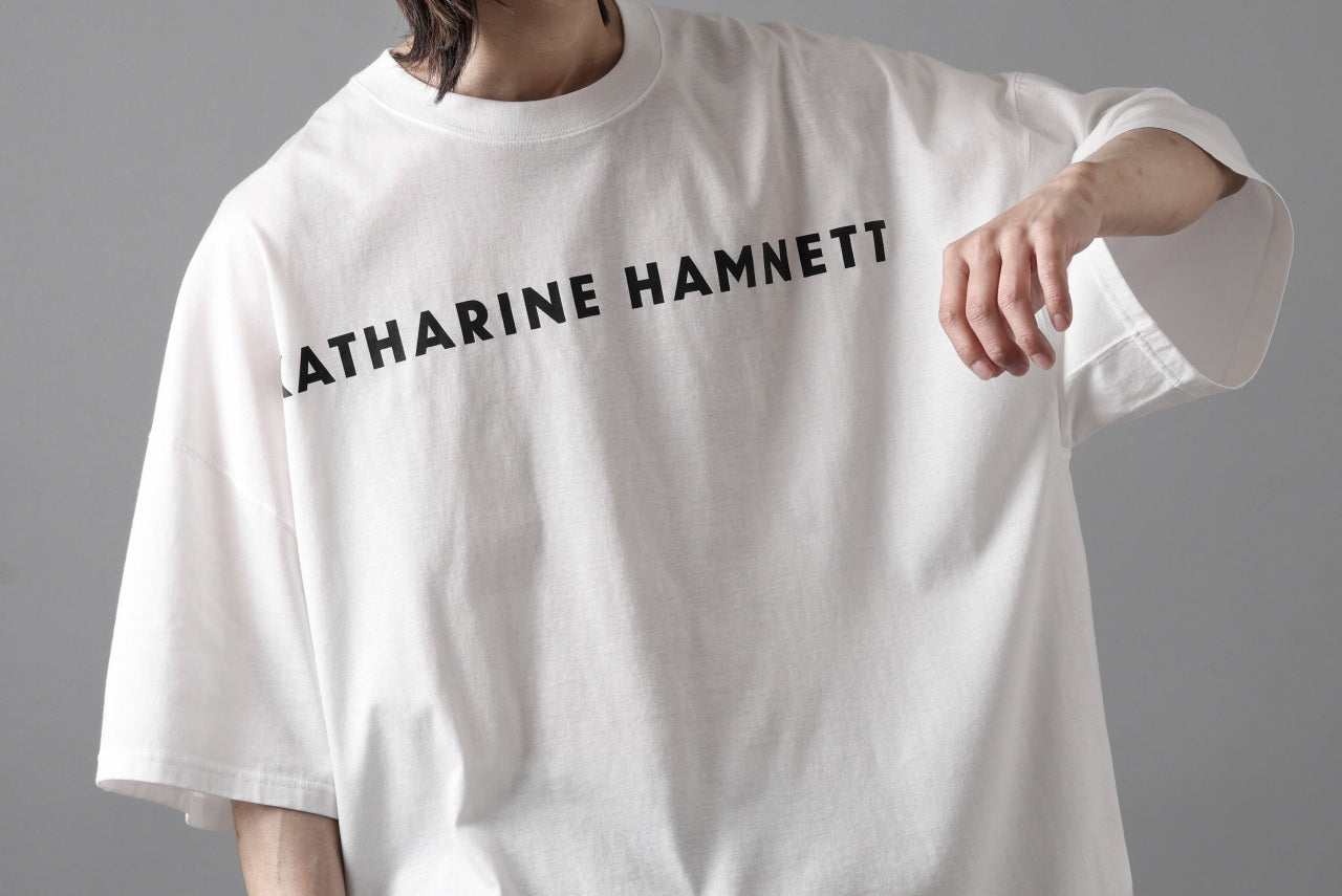 KATHARINE HAMNETT OVER SIZED FRONT LOGO TEE (WHITE)