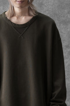画像をギャラリービューアに読み込む, Ten c COTTON JERSEY SWEAT SHIRT / GARMENT DYED (DARK OLIVE)