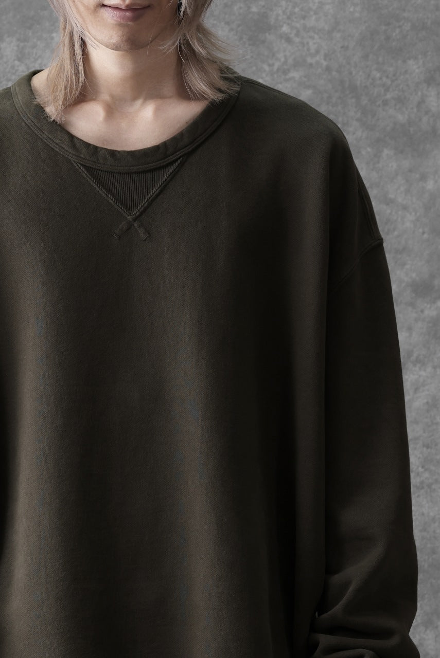 画像をギャラリービューアに読み込む, Ten c COTTON JERSEY SWEAT SHIRT / GARMENT DYED (DARK OLIVE)