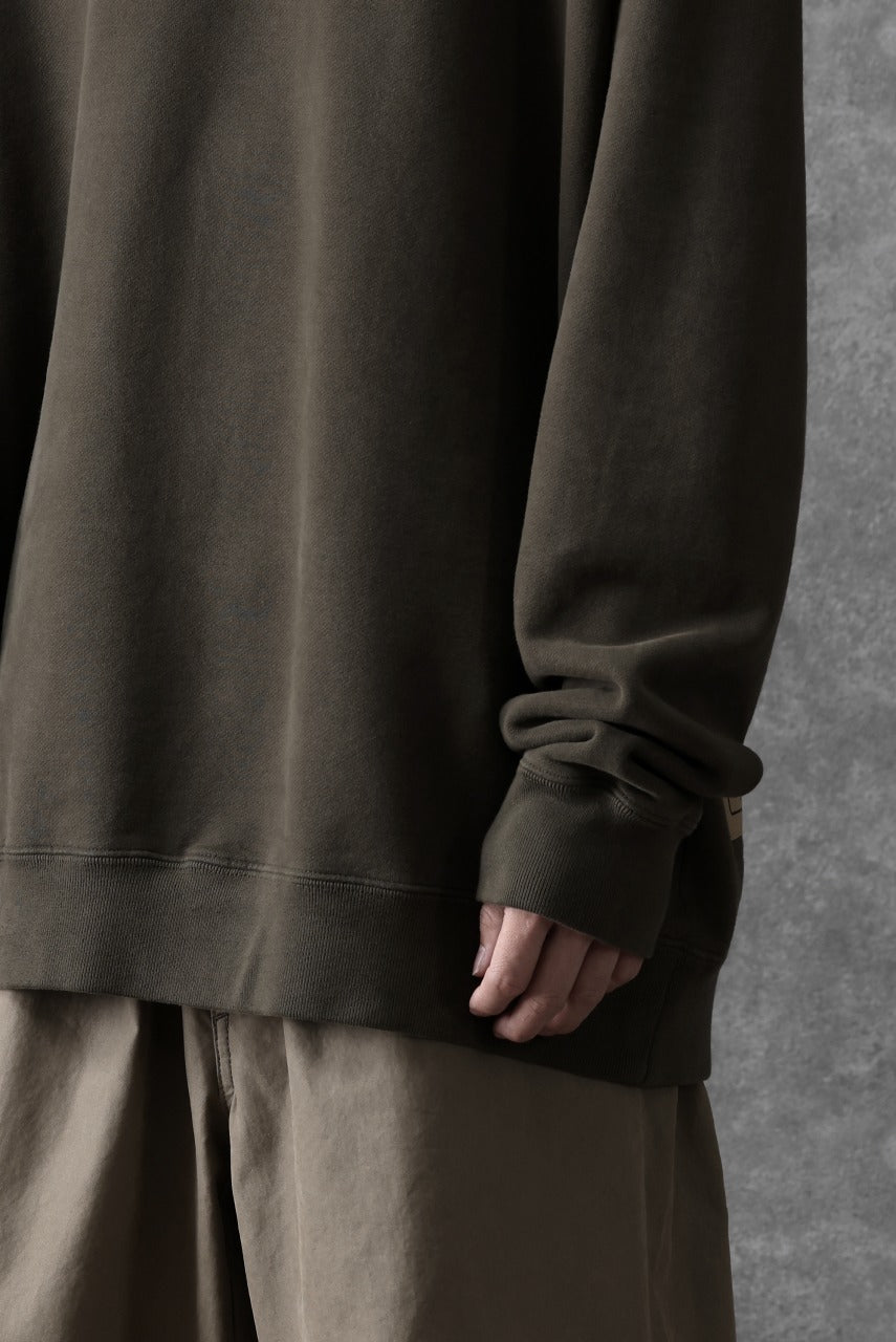 画像をギャラリービューアに読み込む, Ten c COTTON JERSEY SWEAT SHIRT / GARMENT DYED (DARK OLIVE)