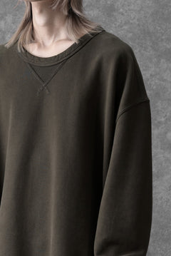 画像をギャラリービューアに読み込む, Ten c COTTON JERSEY SWEAT SHIRT / GARMENT DYED (DARK OLIVE)